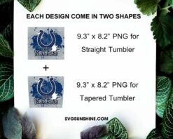 Colts Nation Tumbler Wrap PNG, Indianapolis Colts 20oz Skinny Tumbler PNG Sublimation File Digital Download