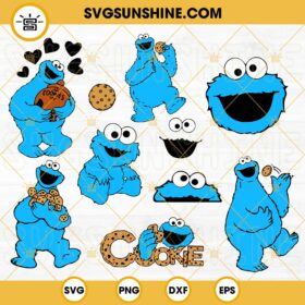 Cookie Monster SVG Bundle, Elmo SVG, Cookie SVG, Sesame Street SVG PNG ...