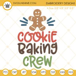 Cookie Baking Crew Embroidery File, Christmas Baking Embroidery Designs