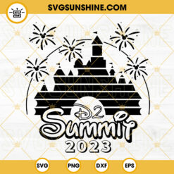 D2 Summit 2023 SVG, Mouse World Summit SVG, Fireworks SVG, Disney Castle SVG PNG DXF EPS