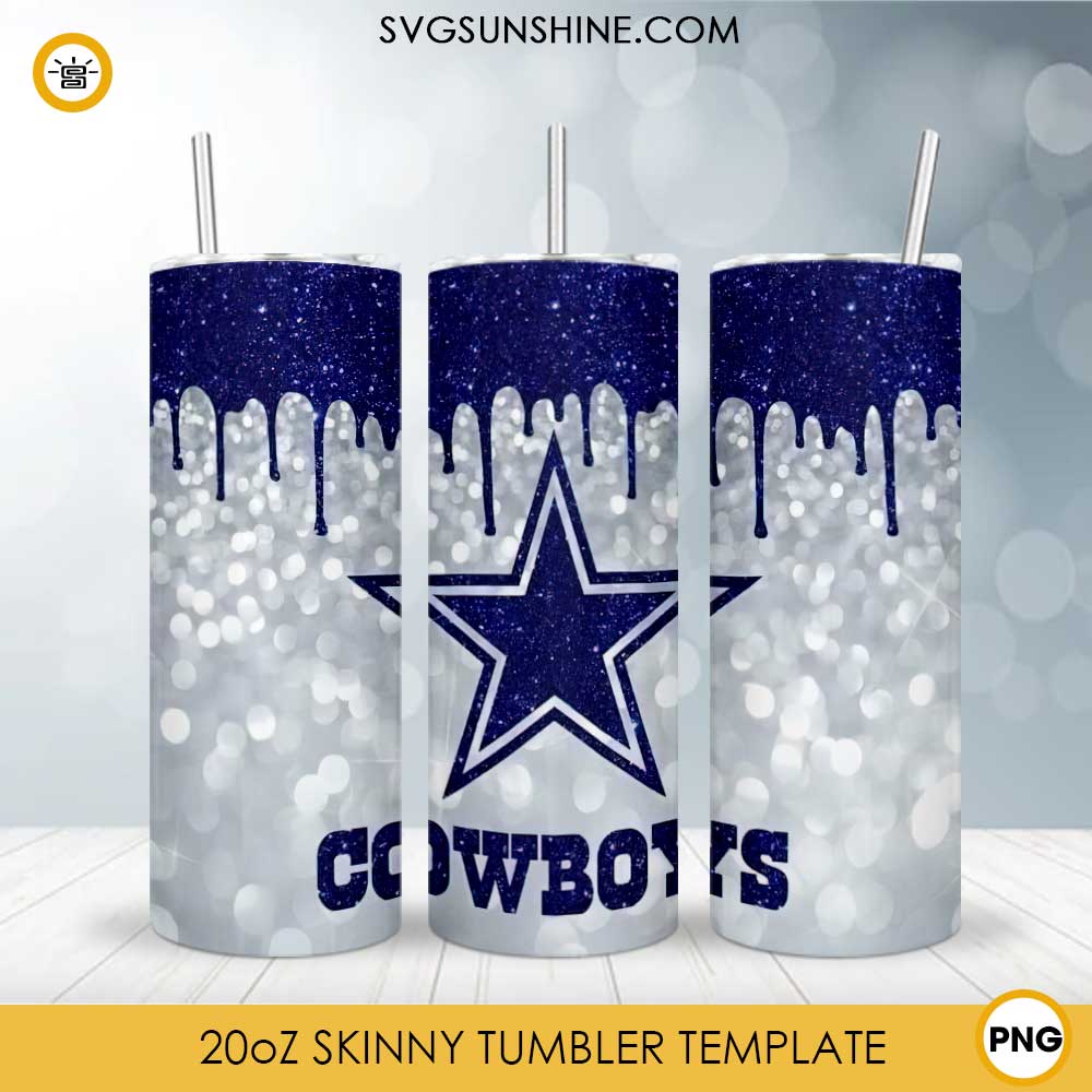 Dallas Cowboys 20oz Skinny Tumbler PNG Design, Cowboys Football Tumbler PNG