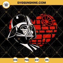 Darth Vader In Heart With Death Star SVG, Star Wars Valentine’s Day SVG Cut Files