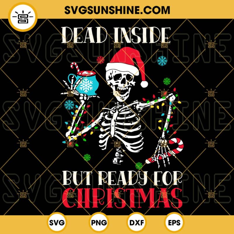 Dancing Skeletons Christmas SVG Files, Skeleton Santa Hat Christmas SVG ...