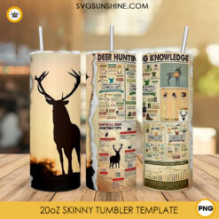 Deer Hunting Knowledge 20oz Tumbler Wrap PNG, Hunting  20oz PNG Sublimation Design Digital Download