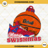 Detroit Basketball Merry Swishmas PNG, Detroit Pistons Basketball Christmas Ornament PNG