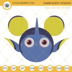 Dory Mickey Mouse Ears Embroidery Design