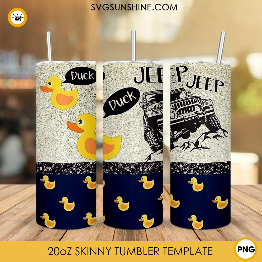 Duck Jeep 20oz Tumblers Designs PNG, Offroad Skinny Tumbler PNG