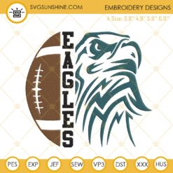Eagles Football Embroidery File, Philadelphia Eagles Embroidery Design