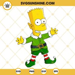 Elf Bart Simpson Christmas SVG, The Simpsons SVG PNG DXF EPS Cricut Silhouette