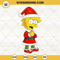 Elf Lisa Simpson Santa Hat SVG, Lisa Simpson Christmas SVG