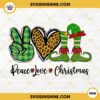 Elf Peace Love Christmas PNG File Digital Download