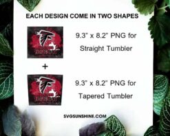 Falcons Nation Tumbler Wrap PNG, Atlanta Falcons 20oz Skinny Tumbler PNG Sublimation File Digital Download