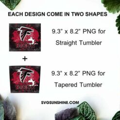 Falcons Nation Tumbler Wrap PNG, Atlanta Falcons 20oz Skinny Tumbler PNG Sublimation File Digital Download