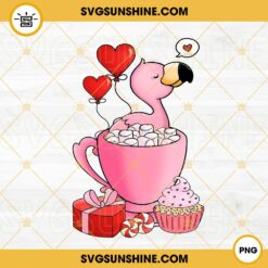 Flamingo In A Cup Valentines Day PNG, Cute Flamingo Valentines PNG, Flamingo Lover PNG, Cute Valentine's PNG