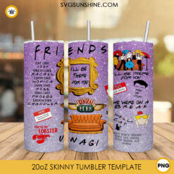 Friends TV Show Tumbler Wrap PNG, Friends 20oz Skinny Tumbler Digital Download