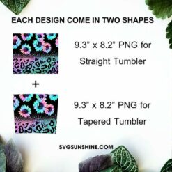 Glitter Leopard Sunflowers 20oz Skinny Tumbler Wrap PNG, Leopard Tumbler Template Design PNG Digital Download