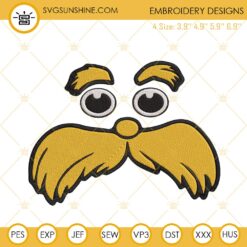 God Lorax Embroidery Design, The Lorax Dr Seuss Embroidery Files