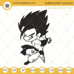 Gogeta Embroidery Design, Dragonball Embroidery Files