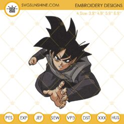 Goku Black Embroidery Files, Dragon Ball Super Machine Embroidery Designs