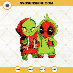 Baby Grinch And Baby Deadpool SVG, Grinch Friends SVG, Christmas Movie SVG PNG DXF EPS