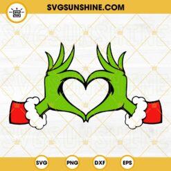 Grinch Heart Hands SVG, Grinch Dr Seuss Christmas SVG PNG DXF EPS