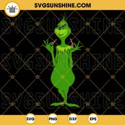 Grinch With Candy Canes SVG PNG DXF EPS Files For Cricut
