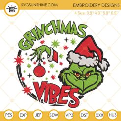 Mrs Claus But Married To The Grinch Embroidery Designs, Grinch Embroidery Files Instant Download
