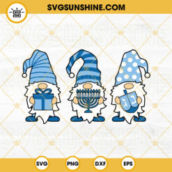 Hanukkah Gnomes SVG, Chanukah Gnome With Menorah Dreidel SVG, Chanukah Holiday SVG PNG DXF EPS Cut Files
