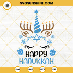 Happy Hanukkah Unicorn SVG, Cute Chanukah SVG, Star David Menorah Dreidel SVG, Chanukah SVG Cricut Silhouette