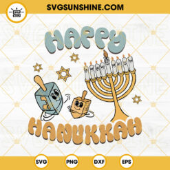 Happy Hanukkah SVG PNG DXF EPS Files For Cricut Silhouette