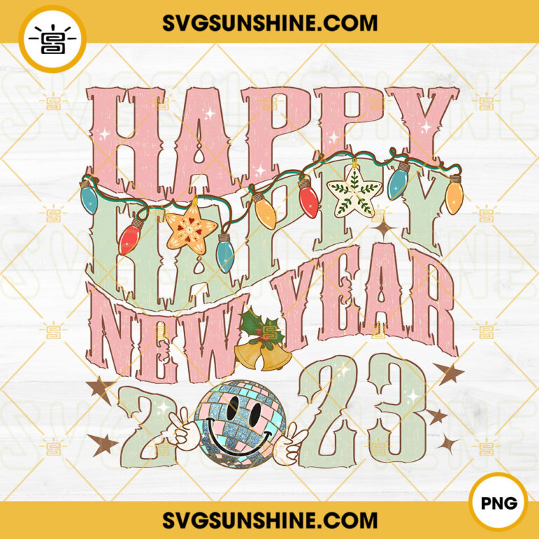 Happy Happy New Year 2023 PNG, New Years Groovy PNG, Hello 2023 PNG ...