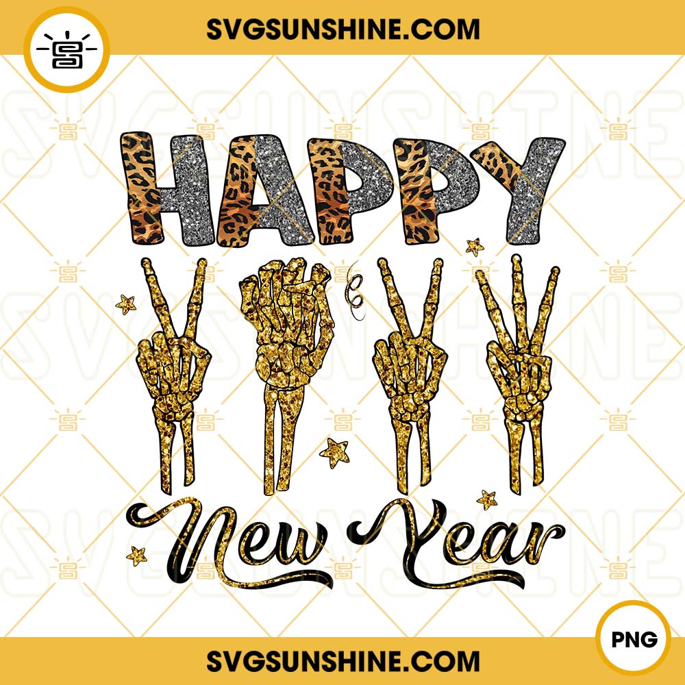 Happy New Year 2023 PNG, Skeleton Hand PNG, 2023 PNG, New Year Skull PNG Design Sublimation
