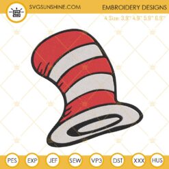 Dr Seuss Hat Machine Embroidery Design File