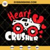 Heart Crusher SVG, Valentines Monster Truck SVG, Boys Valentine's Day SVG PNG DXF EPS Silhouette Cricut