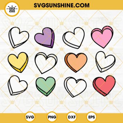 Heart Candy SVG, Valentines Day SVG, Conversation Hearts SVG, Love SVG ...