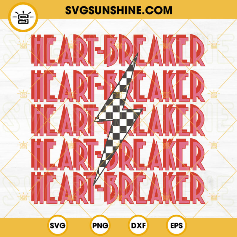 Heartbreaker SVG, Retro Valentine SVG, Broken Heart SVG, Valentines Day