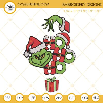 Ho Ho Ho Grinch Embroidery Design, Grinch Christmas Machine Embroidery ...