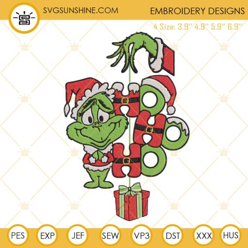 Ho Ho Ho Grinch Embroidery Design Files