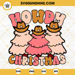 Howdy Christmas SVG, Cowboy Christmas Tree SVG, Western Christmas SVG, Retro Christmas SVG, Country Christmas SVG, Christmas Tree SVG PNG DXF EPS