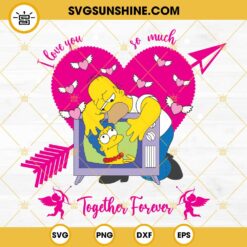 Simpsons Family Heart SVG, Simpsons Valentines Day SVG PNG DXF EPS