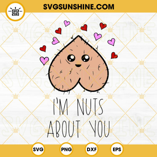 I’m Nuts About You SVG, Funny Valentines Day SVG PNG DXF EPS Cut Files