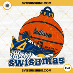 Indiana Basketball Merry Swishmas PNG, Indiana Pacers Basketball Christmas Ornament PNG