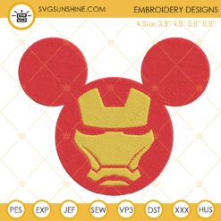 Iron Man Mickey Mouse Ears Embroidery Design Files