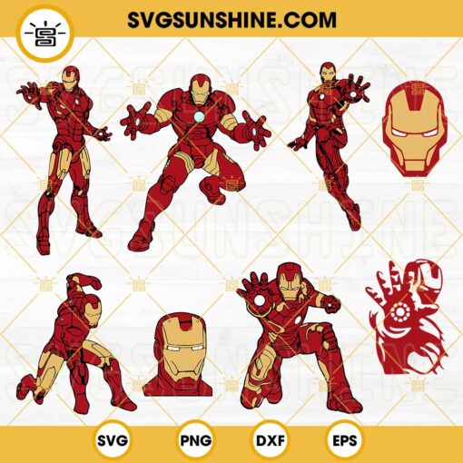 Iron Man SVG Bundle, Tony Stark SVG, The Avengers SVG, Superheroes SVG PNG DXF EPS Digital Download