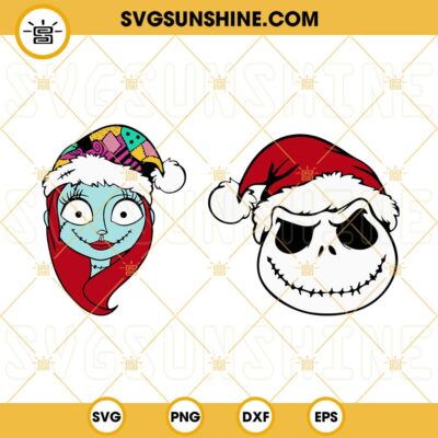 Jack And Sally Christmas SVG, Santa Jack Skellington SVG, Sally Santa ...