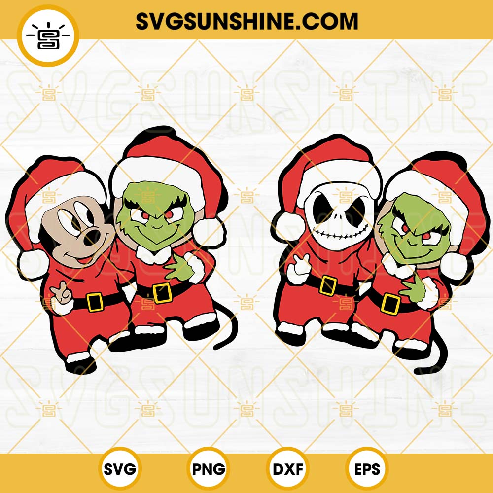 Baby Jack Grinch Mickey Mouse SVG Bundle, Santa Grinch SVG, Santa Jack