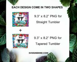 Jack And Sally Merry Christmas 20oz Skinny Tumbler PNG, The Nightmare Before Christmas Tumbler PNG File Digital Download