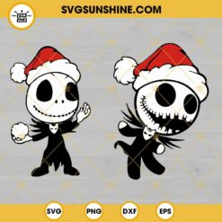 Jack Skellington Christmas SVG Bundle, Jack Skellington Santa Hat SVG, Nightmare Before Christmas SVG PNG DXF EPS Files