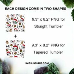 Jack Skellington Christmas Starbucks Tumbler Wrap PNG, Nightmare Before Christmas 20oz Skinny Tumbler Sublimation Designs