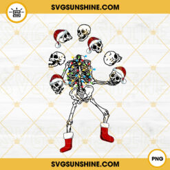 Juggling Skeleton Christmas PNG, Skeleton Juggling PNG, Funny Christmas PNG Sublimation Design